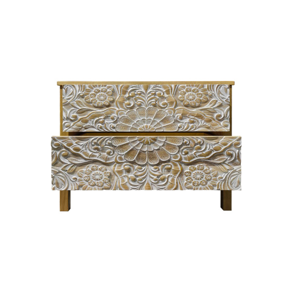 фото дизайнерской прикроватной тумбы из массива MH_110-1