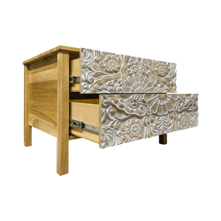 фото дизайнерской прикроватной тумбы из массива MH_110-1