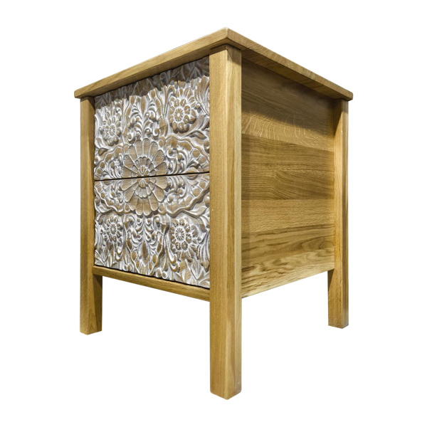 фото дизайнерской прикроватной тумбы из массива MH_110-2