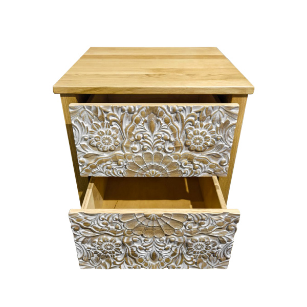 фото дизайнерской прикроватной тумбы из массива MH_110-2