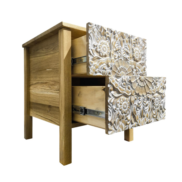 фото дизайнерской прикроватной тумбы из массива MH_110-2