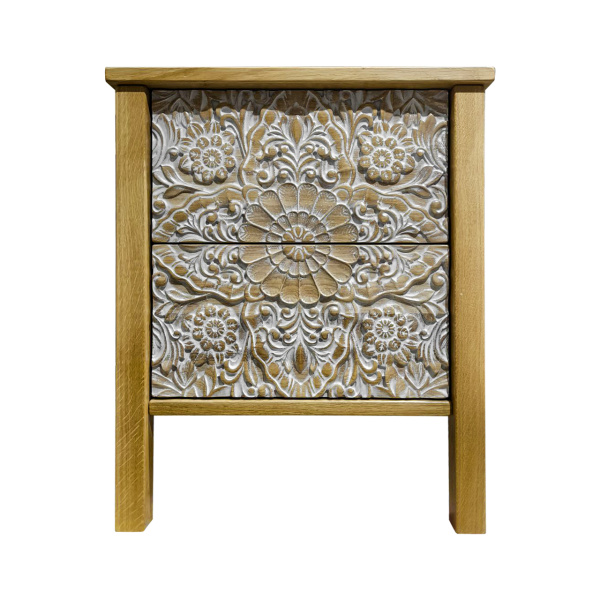 фото дизайнерской прикроватной тумбы из массива MH_110-2